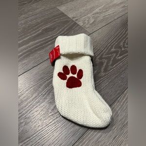 Small Doggie Paw Christmas stocking in Red & White